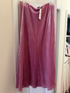 J. Crew Velvet Midi Skirt in Dusty Rose